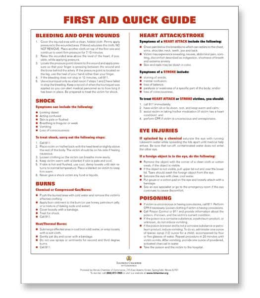 First Aid Quick Guide Poster