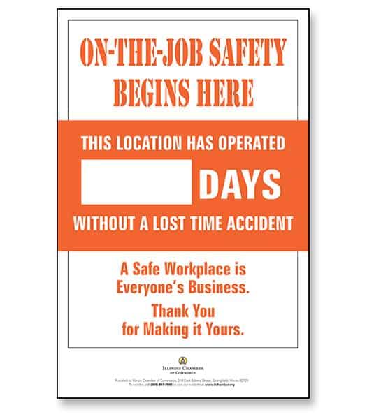 Number of Days Worked Without an Accident Poster